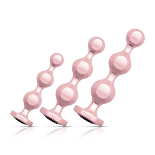 Rosy Gold Metalen Buttplug set - Roségoud