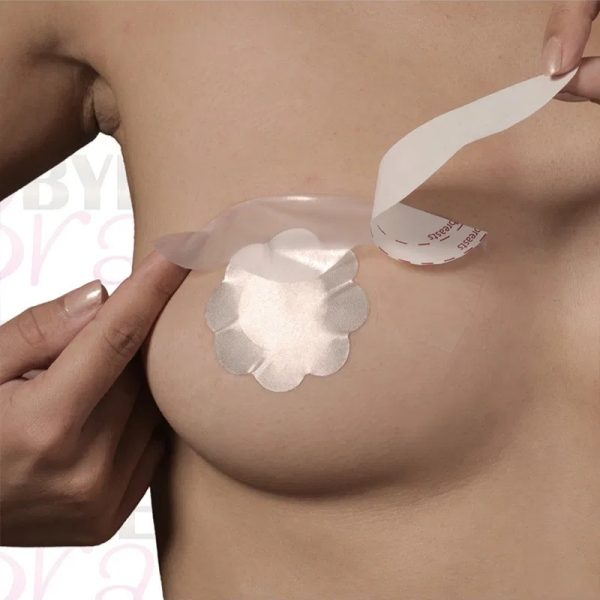 Bye Bra - Breast Lift & Silk Nipple Covers D-F - Nude (3 pairs)
