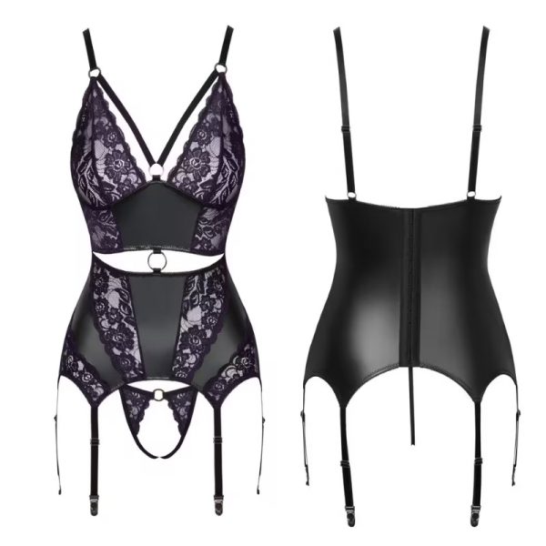 Cotelli corset set paars