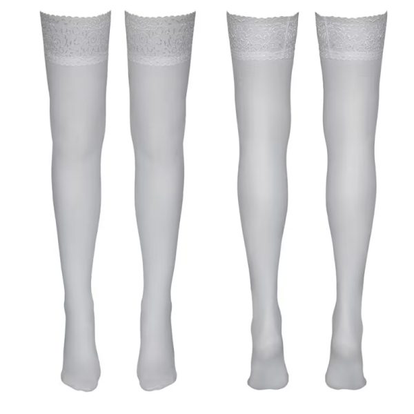Cottelli hold-up kousen met kant wit