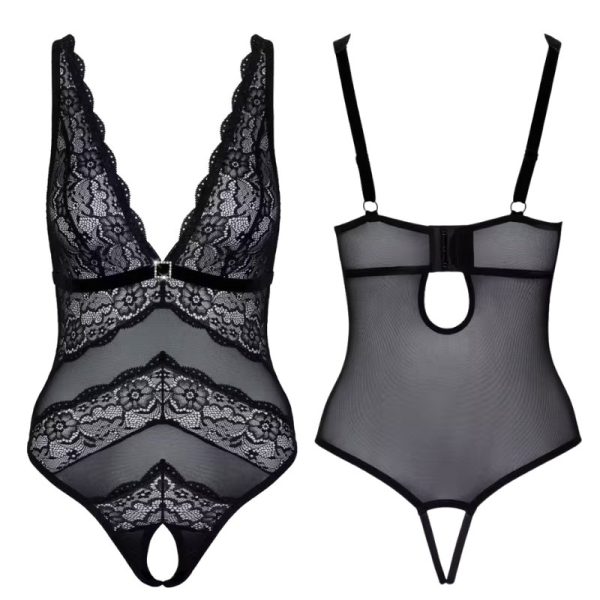 Cottelli kanten body met open kruis