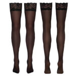 Cottelli zwarte jarretelkousen met kant