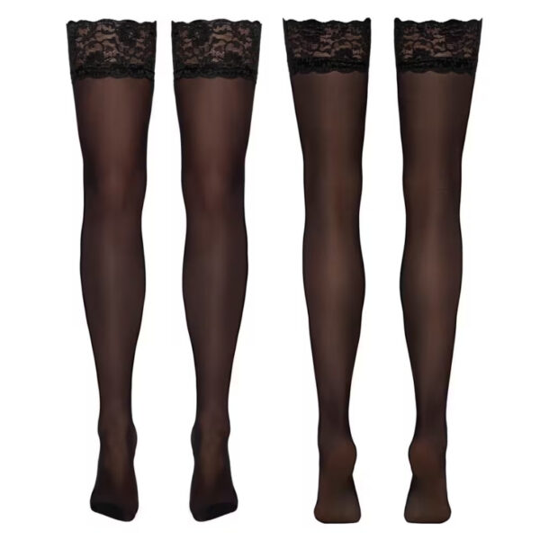 Cottelli zwarte jarretelkousen met kant