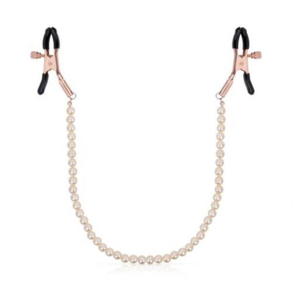 Rosy Gold - Tepelklemmen met parelketting