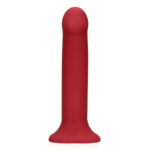 Loveline Non-Phallic Vibrating Dildo Large -  Raspberry Red