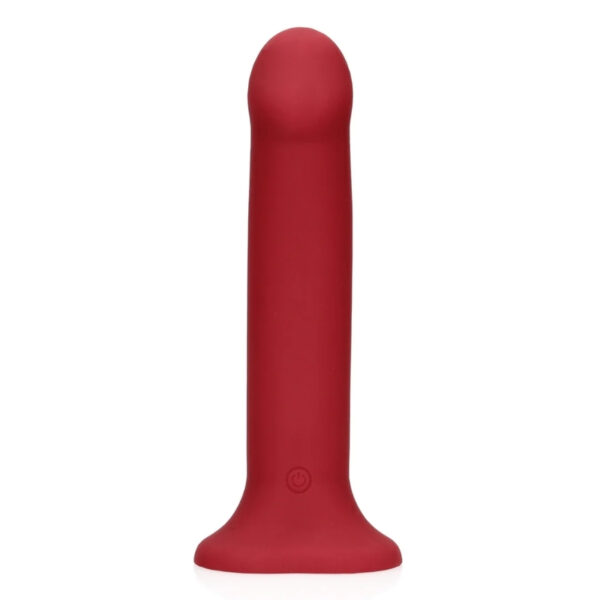 Loveline Non-Phallic Vibrating Dildo Large -  Raspberry Red