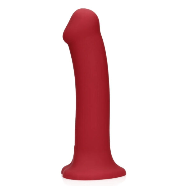 Loveline Non-Phallic Vibrating Dildo Large -  Raspberry Red