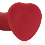 Loveline Non-Phallic Vibrating Dildo Large -  Raspberry Red