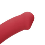 Loveline Non-Phallic Vibrating Dildo Large -  Raspberry Red