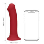 Loveline Non-Phallic Vibrating Dildo Large -  Raspberry Red