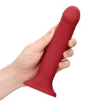 Loveline Non-Phallic Vibrating Dildo Large -  Raspberry Red