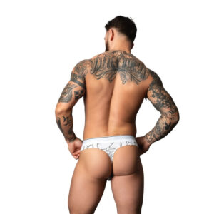 Male Power Thong - White Marble