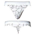 Male Power Thong - White Marble