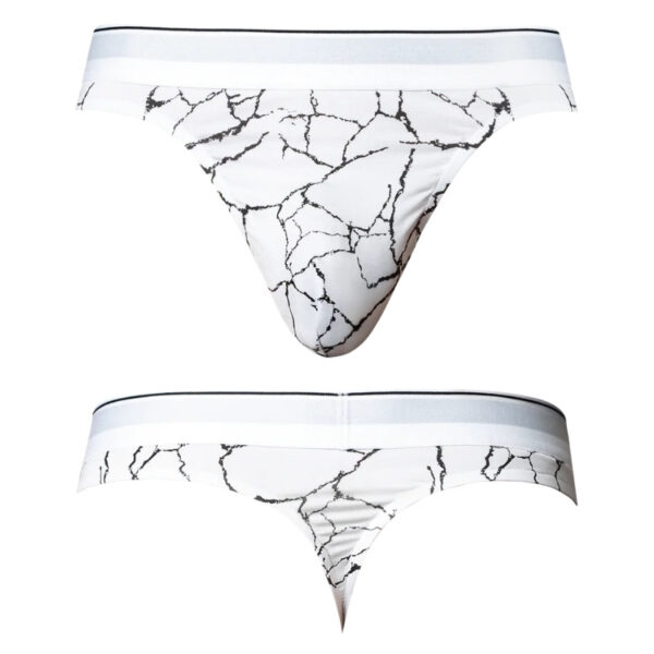 Male Power Thong - White Marble