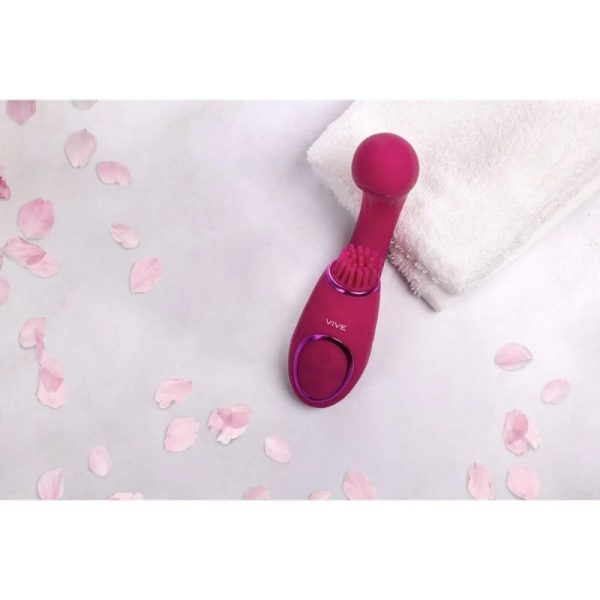 Vive Gen - Triple Motor G-Spot Vibrator with Pulse Wave and Vibrating Bristles Pink