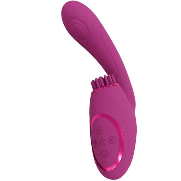 Vive Gen - Triple Motor G-Spot Vibrator with Pulse Wave and Vibrating Bristles Pink