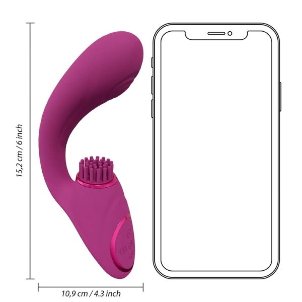 Vive Gen - Triple Motor G-Spot Vibrator with Pulse Wave and Vibrating Bristles Pink