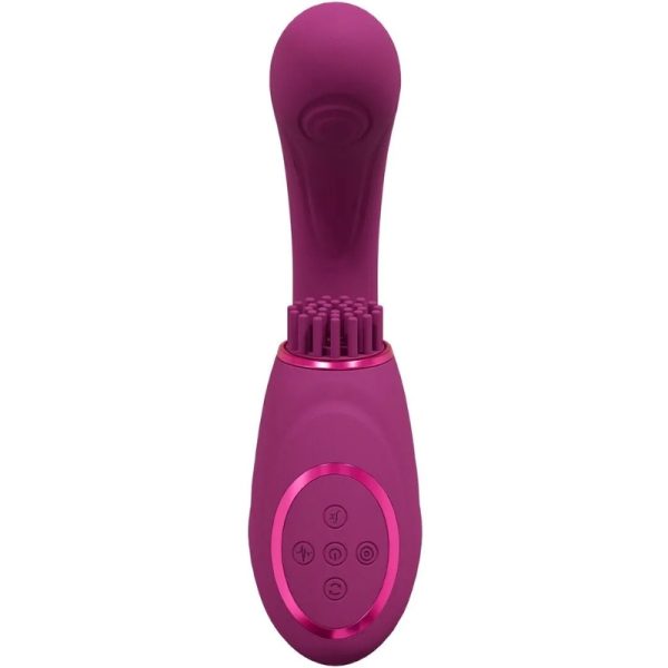 Vive Gen - Triple Motor G-Spot Vibrator with Pulse Wave and Vibrating Bristles Pink